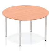 Impulse 1200mm Circle Table Beech Top Silver Box Frame Leg BF00196 DD